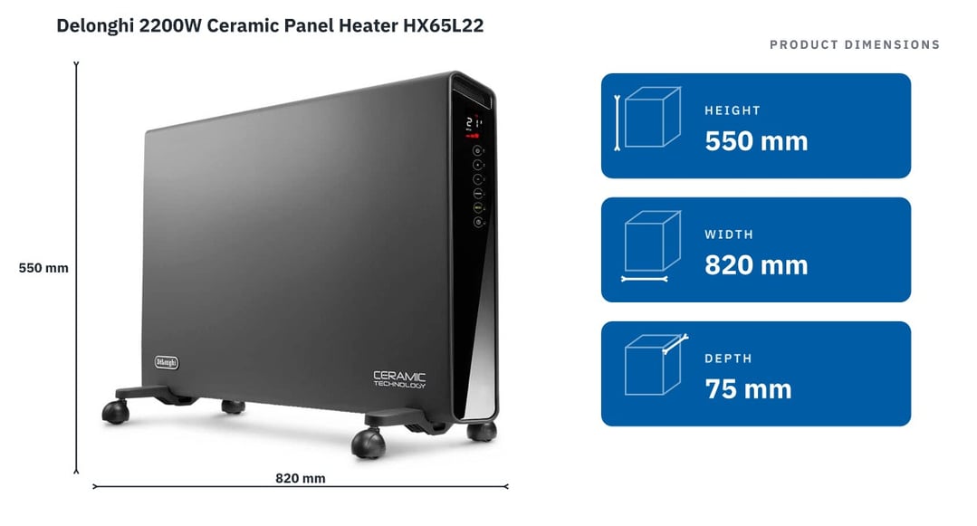 Delonghi 2200W Ceramic Panel Heater HX65L22