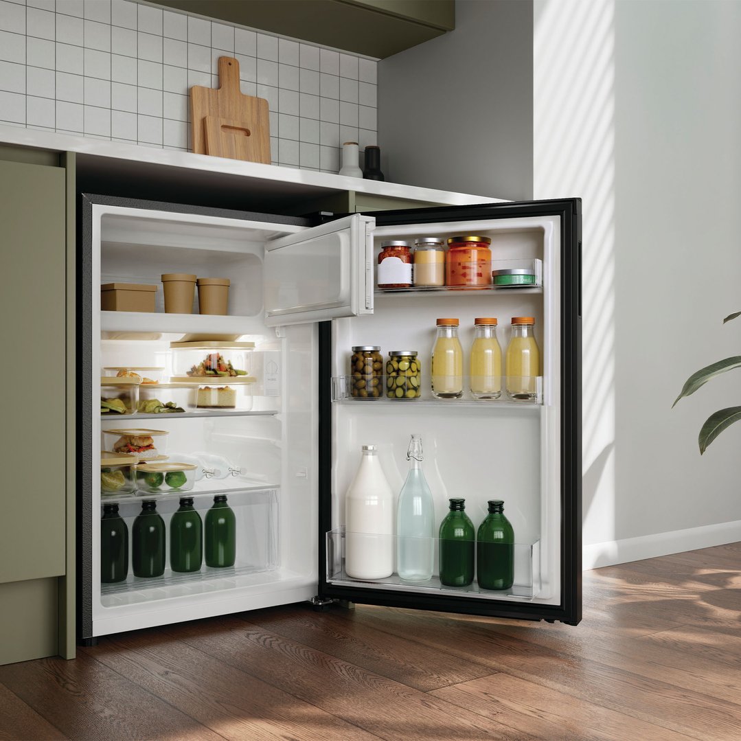 Haier 114L 300 Series Bar Black Refrigerator Freezer HRF115UG2
