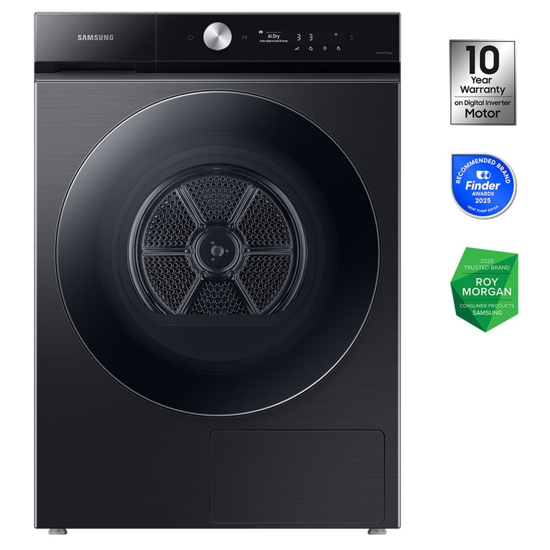 Samsung 10kg Bespoke AI Hybrid Heat Pump Dryer - Black DV10B9750CV