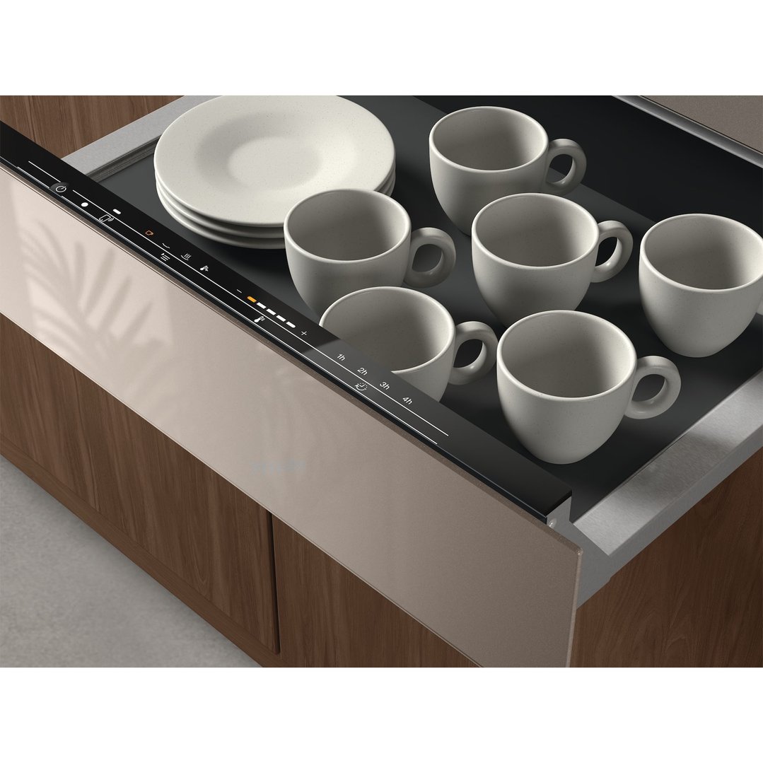Miele 14cm Handleless Gourmet Warming Drawer, Pearl Beige ESW7010PEBE