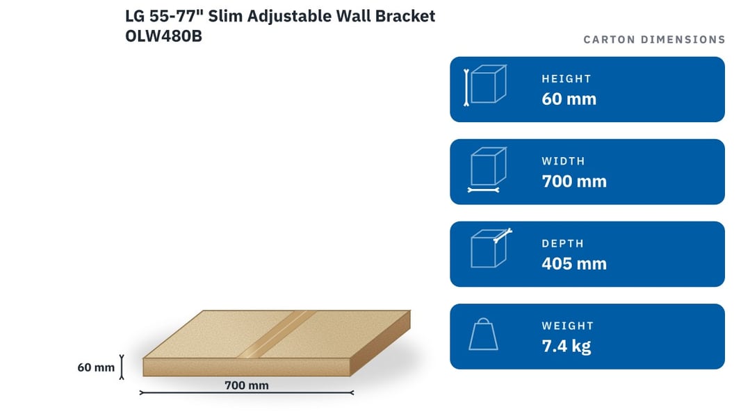LG 55-77" Slim Adjustable Wall Bracket OLW480B