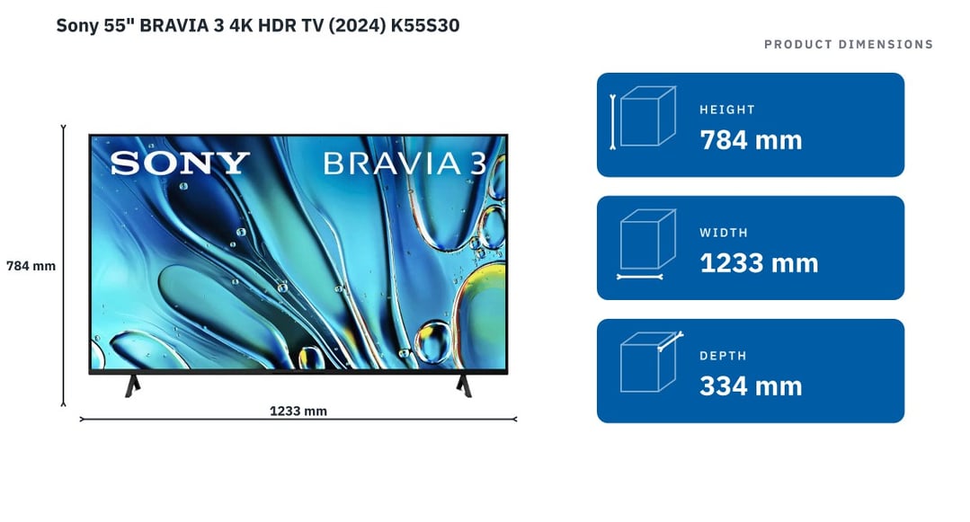 Sony 55" BRAVIA 3 4K HDR TV (2024) K55S30