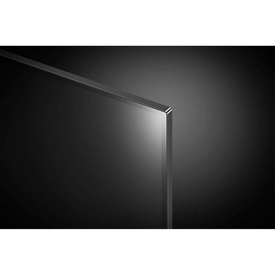 Close-up of the thin bezel and screen of a modern TV