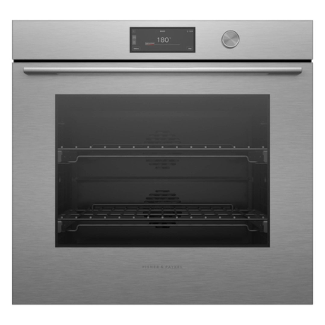 Fisher & Paykel 76cm Series 9, Contemporary Pyrolytic Oven, Brushed Silver Glass OB76SCPUDX3