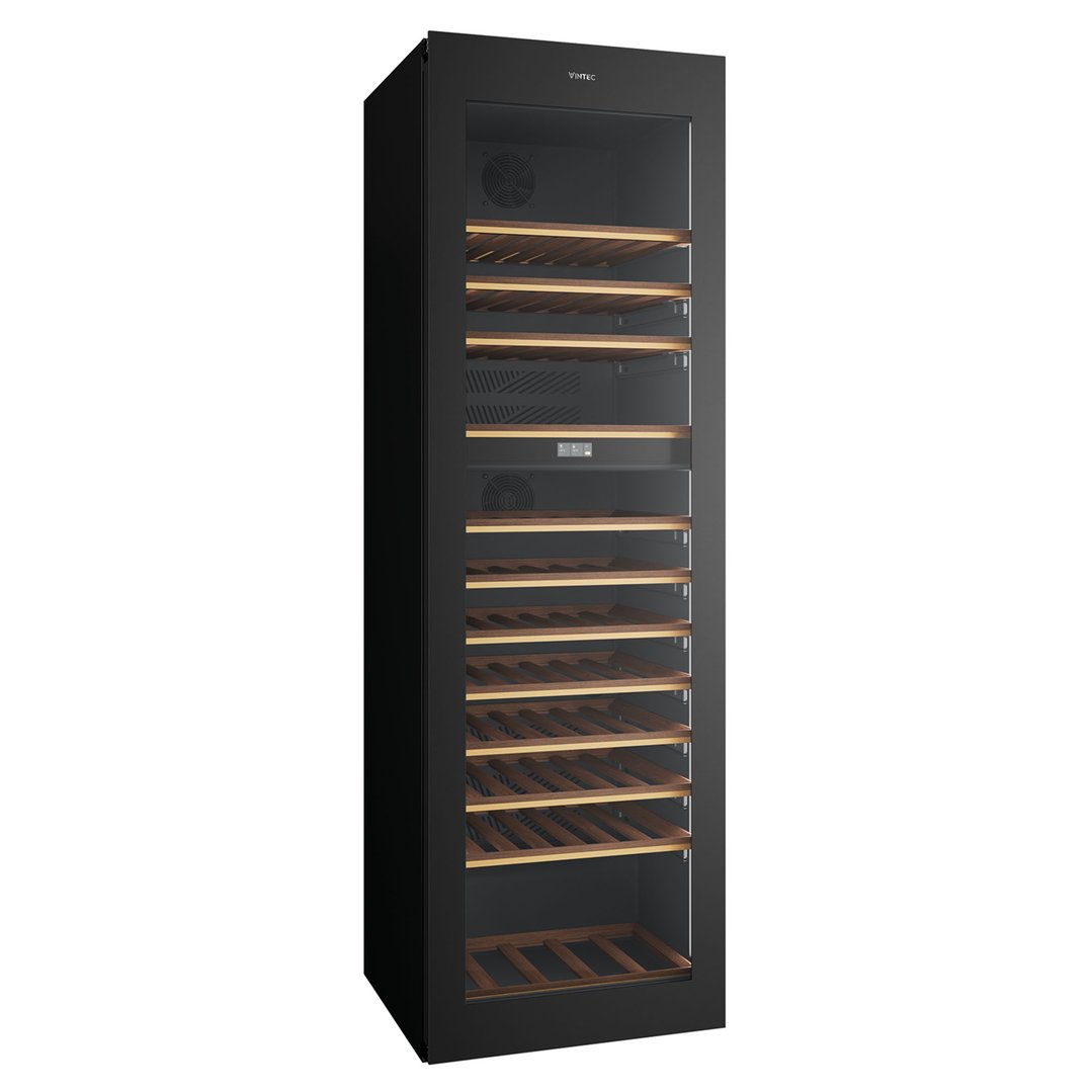 Vintec 120 Bottle Dual Zone Wine Cabinet Left Hinged - Black VWD190FAB-L