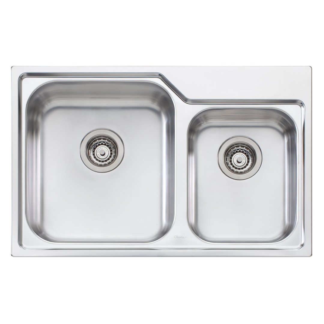 Oliveri Nu-Petite 1 & 3/4 Left Hand Bowl Topmount Sink NP615