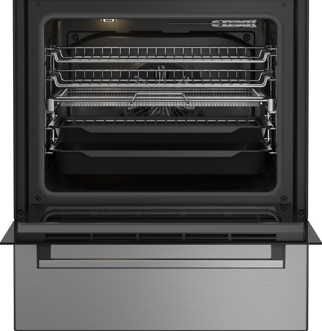Beko Aeroperfect 60cm Freestanding Cooker with SteamAdd & Airfry and Ceramic Cooktop - Stainless Steel BFCB60VMX