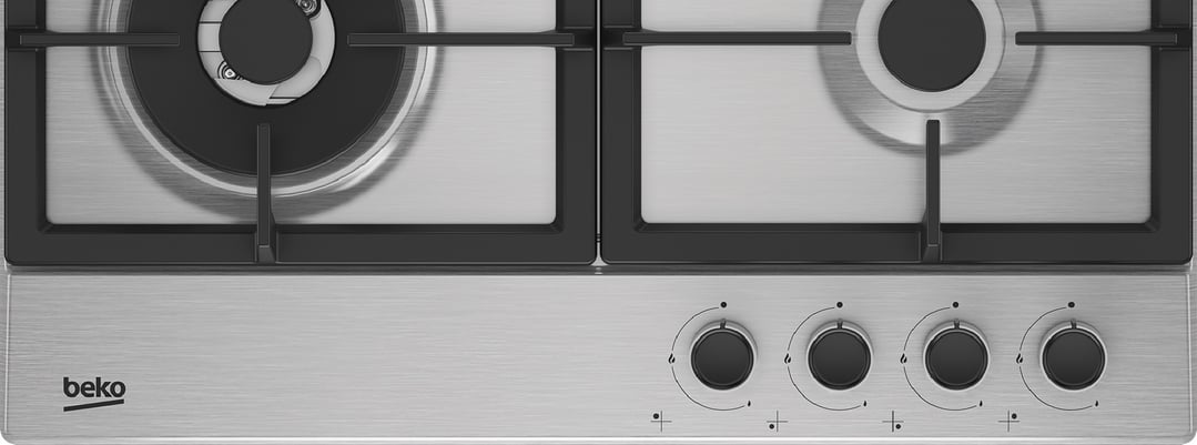 Beko 60cm 4 Burner Gas Cooktop Stainless Steel BCT60GX1
