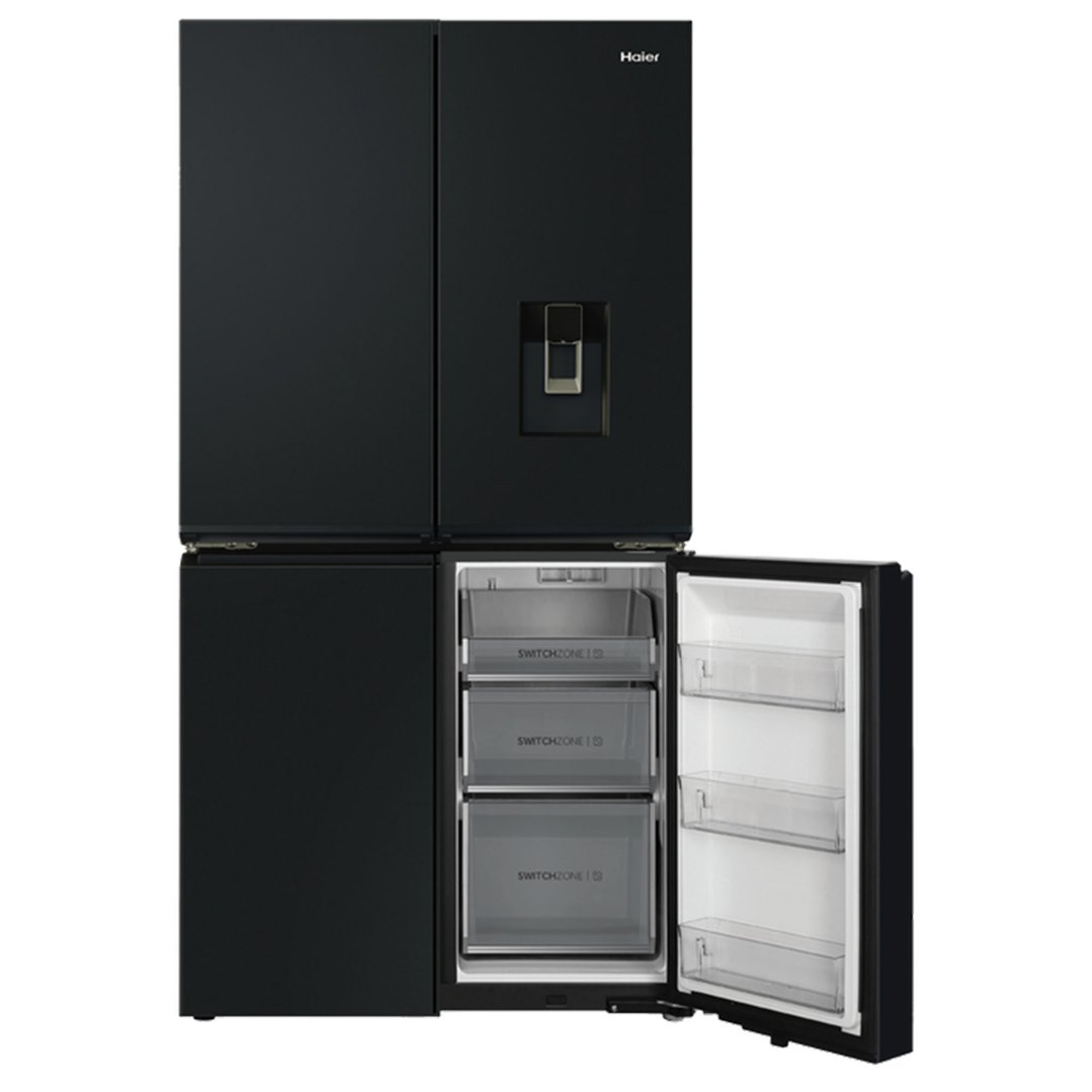 Haier Quad Door Refrigerator Freezer, 91cm, 623L, Ice & Water Black HRF680YPC
