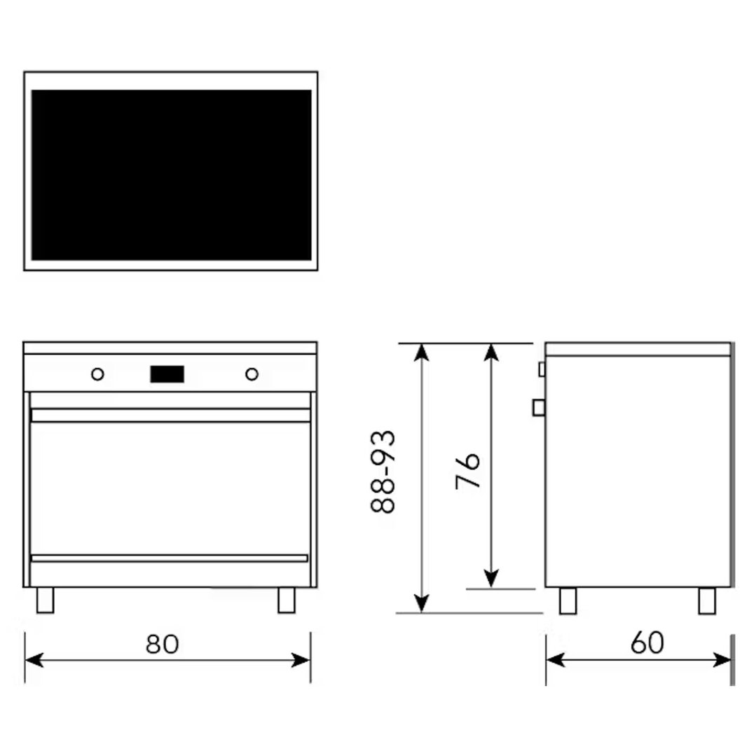 Glem Gas 80cm Multi-Function Induction Matte Black Cooker GLIND86MB