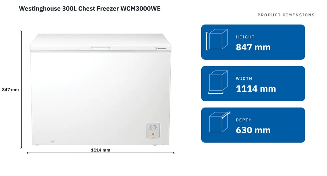 Westinghouse 300L Chest Freezer WCM3000WE