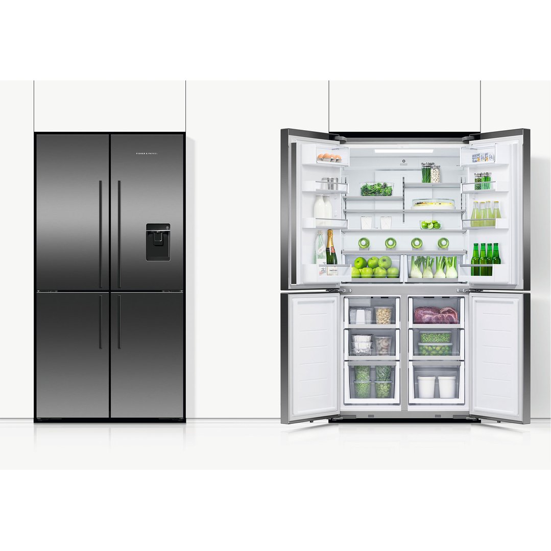 Fisher & Paykel 538L Series 7 Quad Door Refrigerator Freezer, Ice & Water RF605QDUVB2