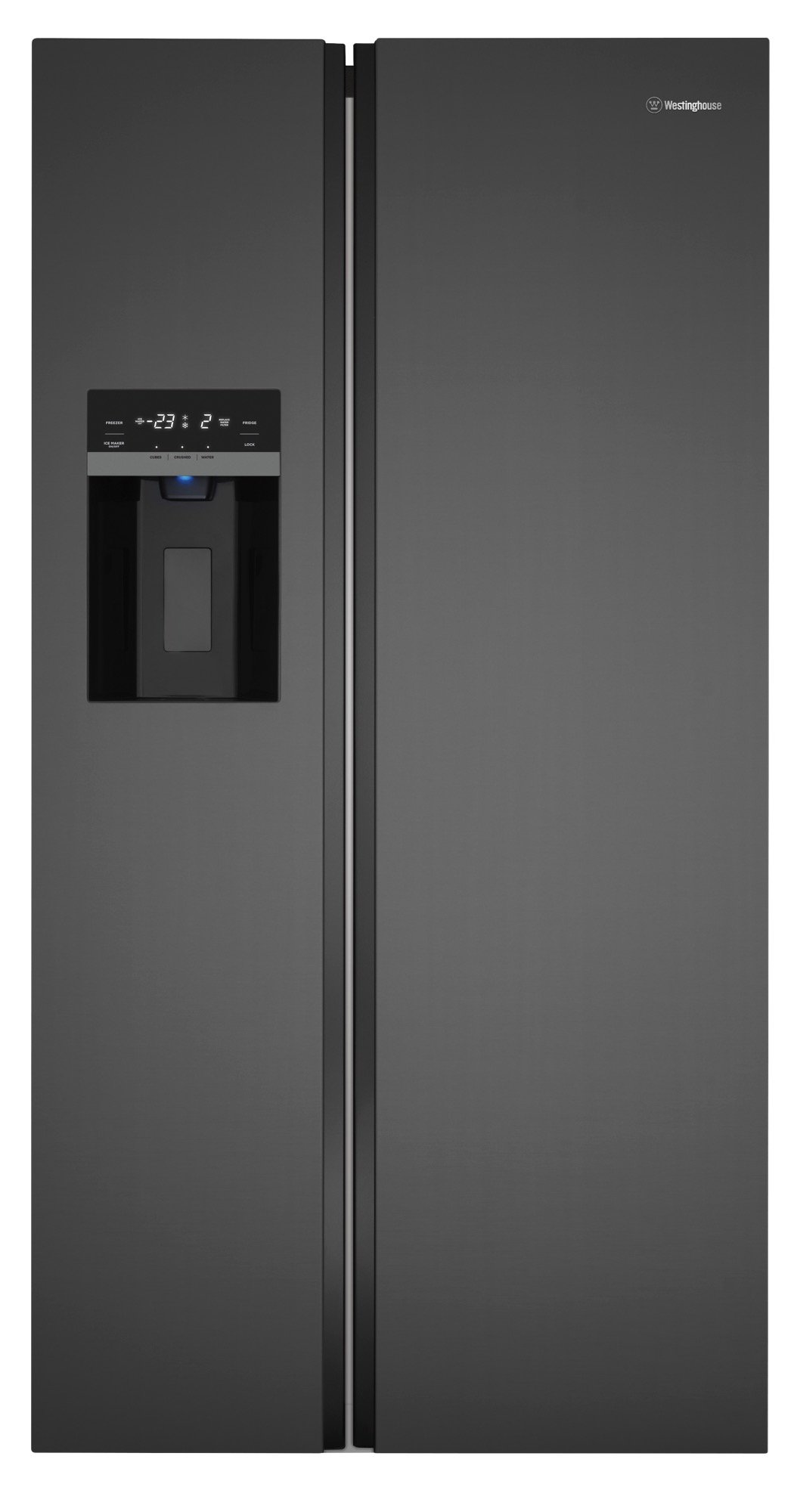 Westinghouse 596L Side by Side Fridge - Matte Black WSE6670BA