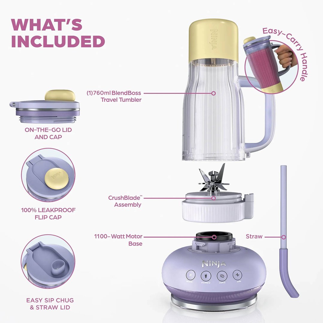 Ninja BlendBOSS Tumbler Blender - Lavender Lemonade DB351PU