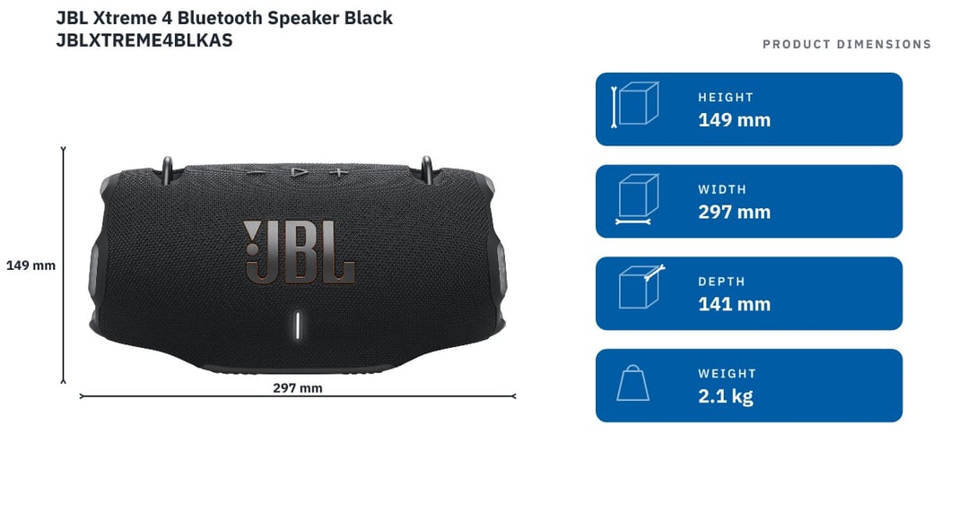 JBL Xtreme 4 Bluetooth Speaker Black JBLXTREME4BLKAS