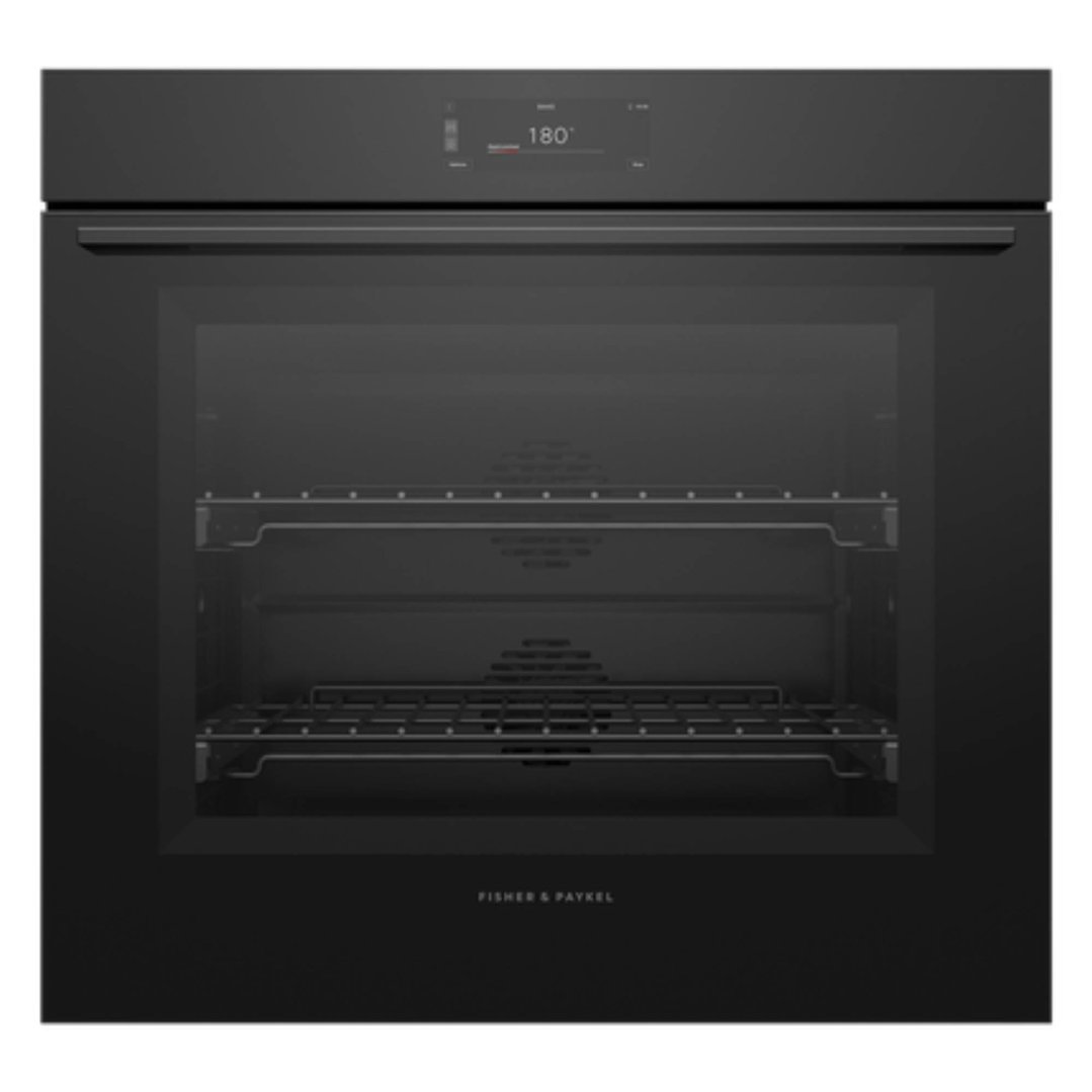 Fisher & Paykel 76cm Series 9, Minimal Pyrolytic Oven, Black Glass OB76SMPUB3