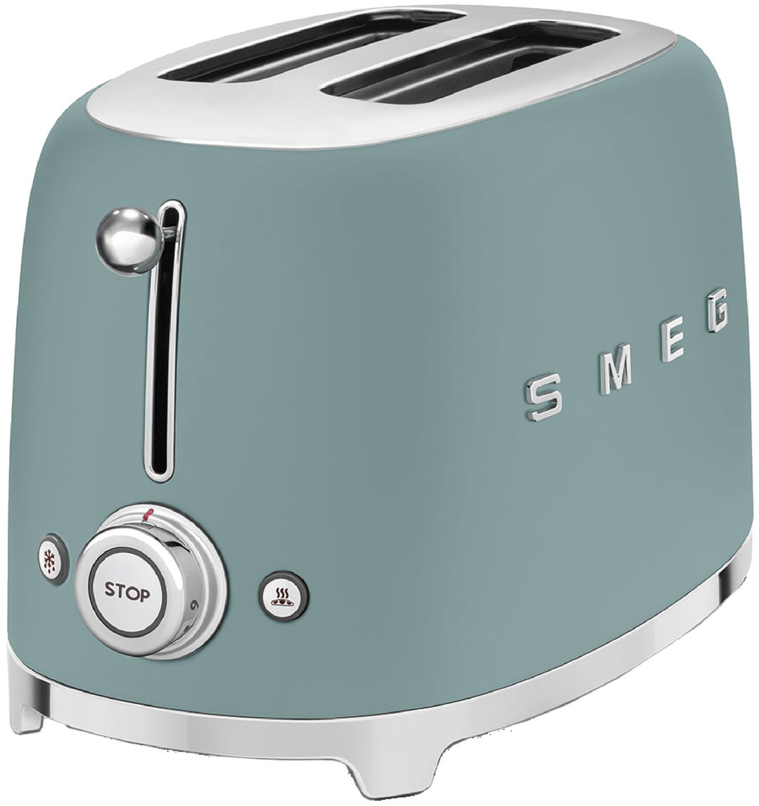 Smeg 50's Retro Style Aesthetic 2 Slice Toaster Emerald Green TSF01EGMAU