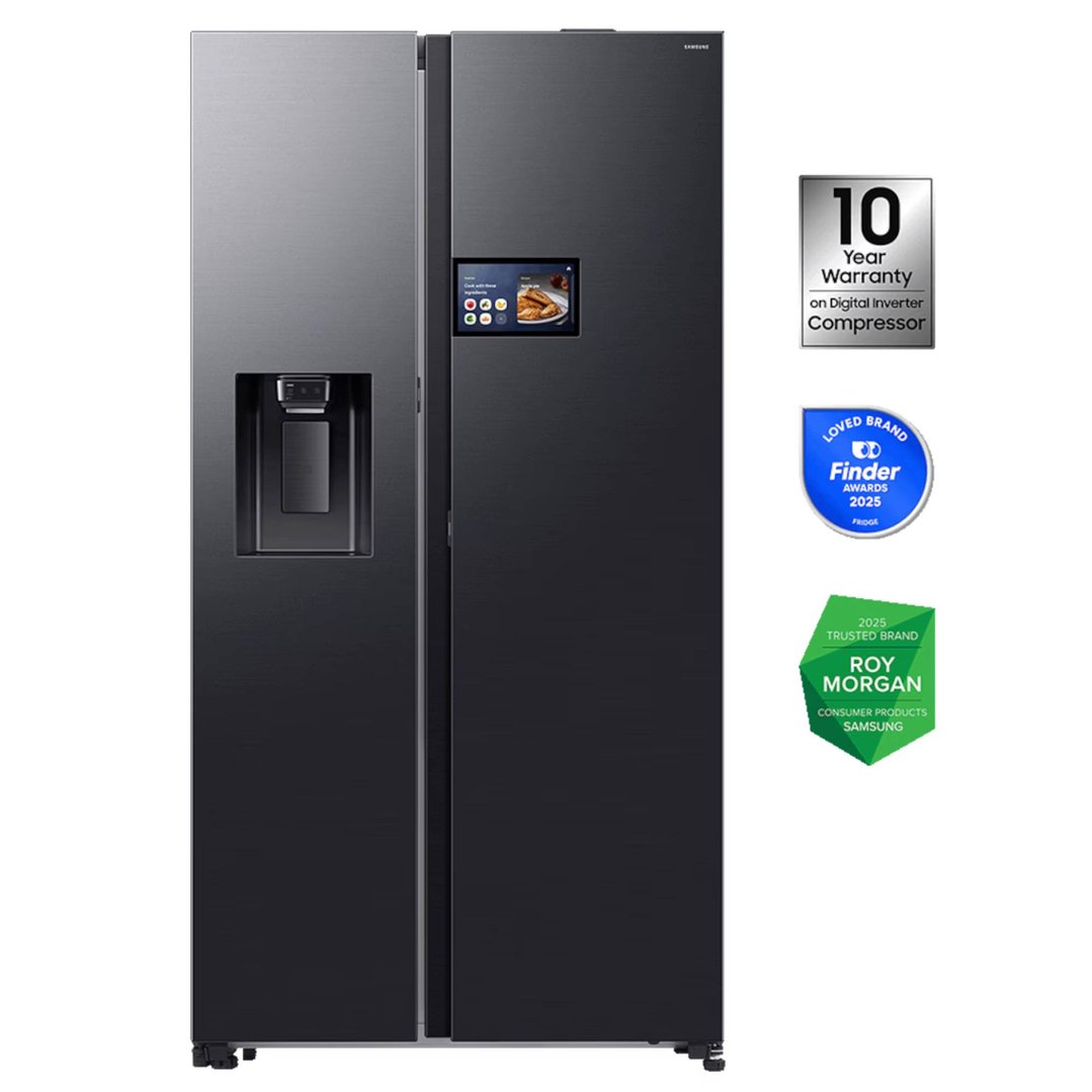 Samsung 615L Side-by-Side Refrigerator AI Home - Black SRS6500BA