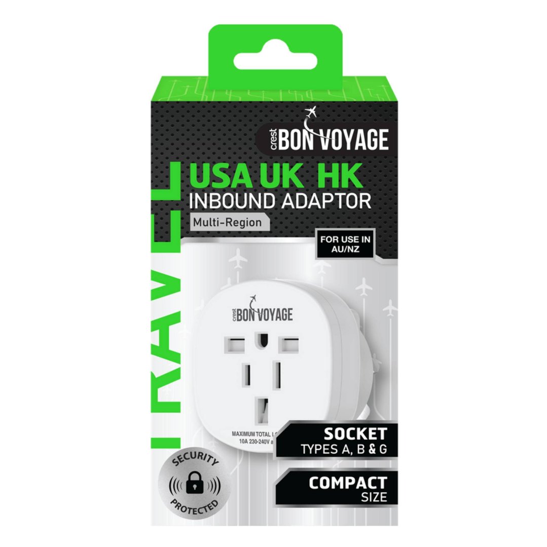 Bon Voyage USA UK HK Inbound Travel Adaptor PWW14440