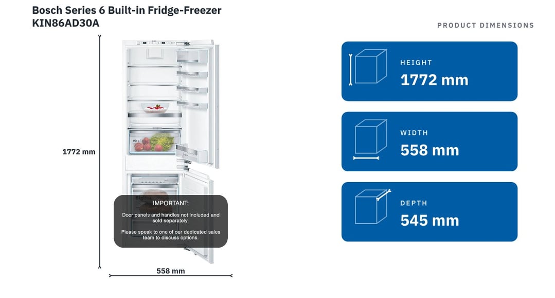 Bosch Series 6 Built-in Fridge-Freezer KIN86AD30A
