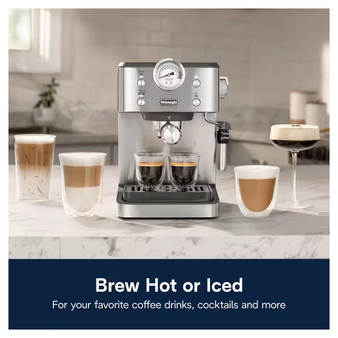 Delonghi Classic Manual Coffee Machine Metal EM450M