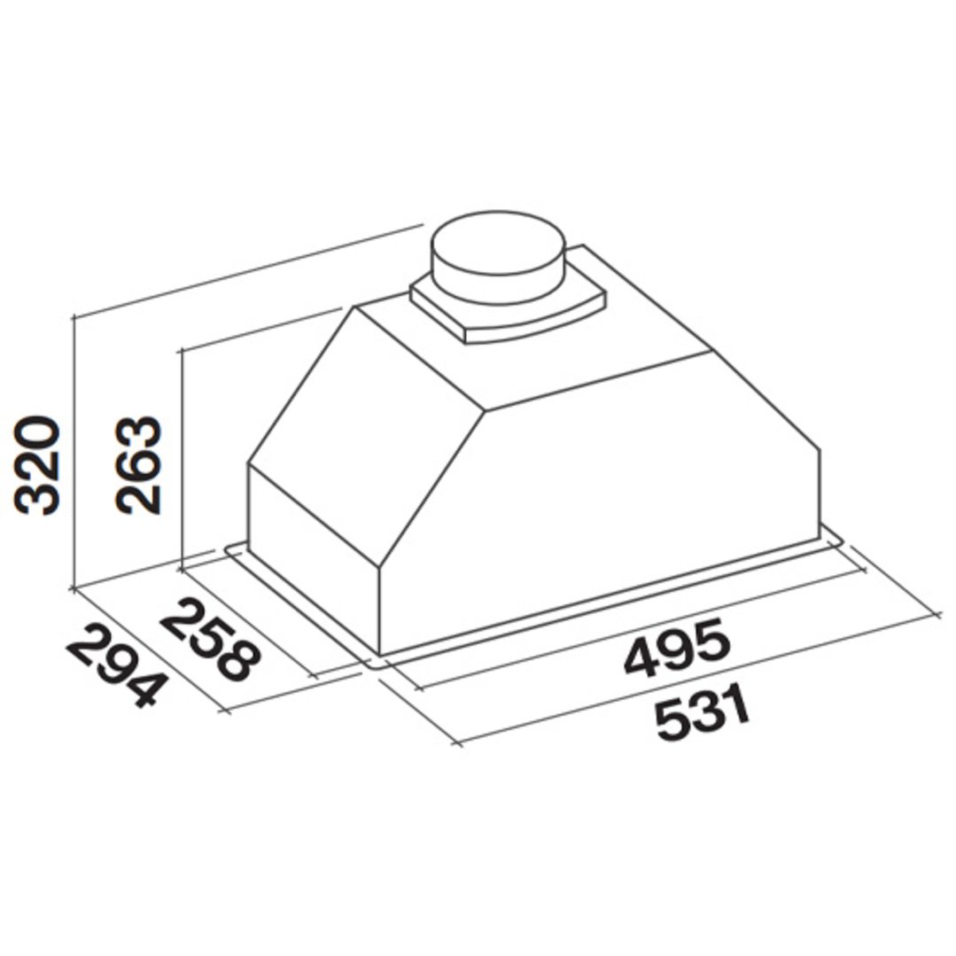 Falmec 60cm Gruppo Incasso Under Cupboard Rangehood F3GI60S1