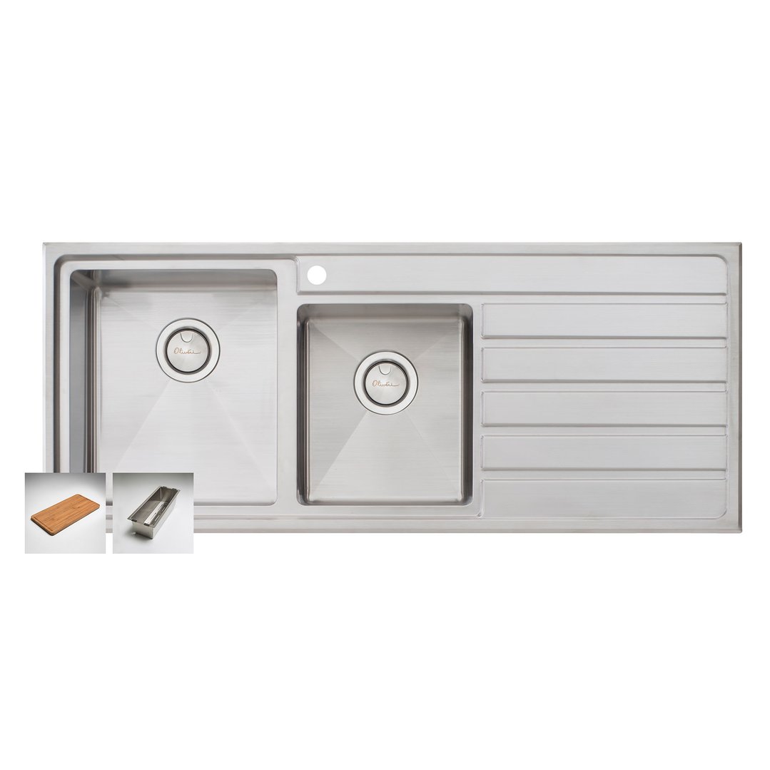 Oliveri Apollo 1 & 3/4 Bowl Left-Hand with Drain AP1411