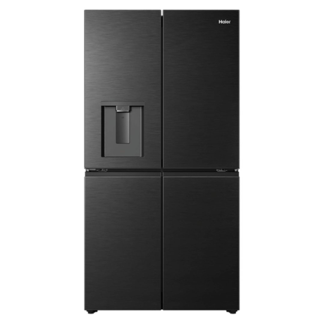 Haier 675L, Quad Door Refrigerator Freezer, Water, Non-Plumbed, Black HRF690YHC