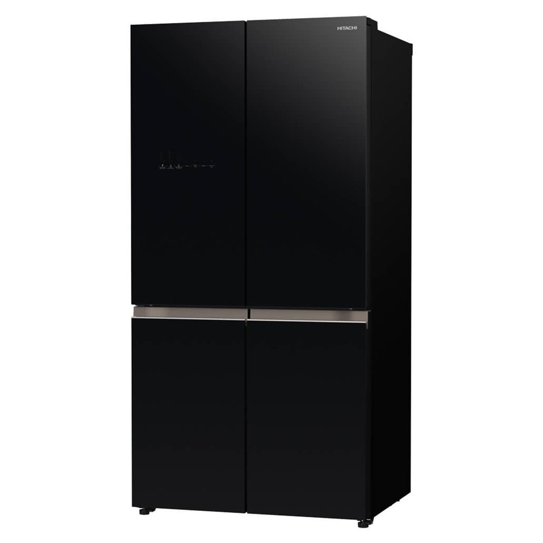 Hitachi 569L Black Glass 4 Door French Bottom Freezer Refrigerator R-WB640VT0-1GBK