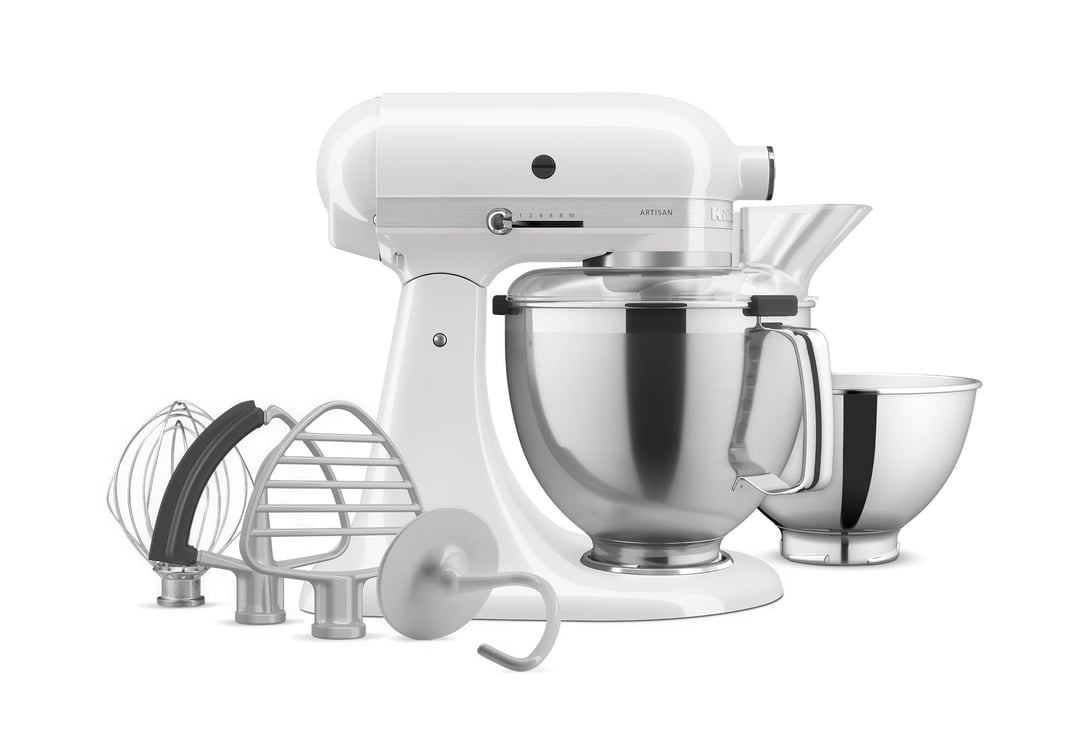 Kitchenaid KSM195 4.8L Artisan Stand Mixer White 5KSM195PSAWH