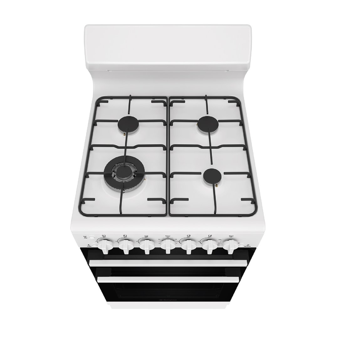 Westinghouse 54cm Freestanding Gas Oven and Gas Cooktop - White WLG512WCH