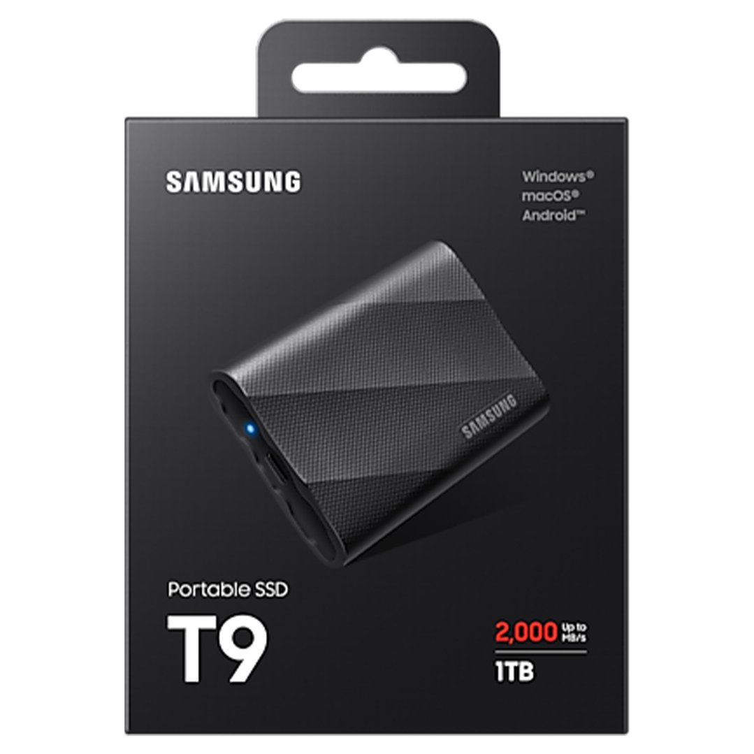 Samsung 1TB Portable SSD T9 Black. MU-PG1T0B - Bing Lee