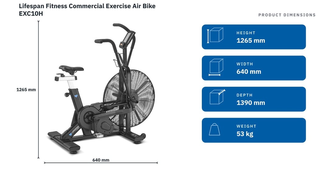 Lifespan Fitness Commercial Exercise Air Bike EXC10H