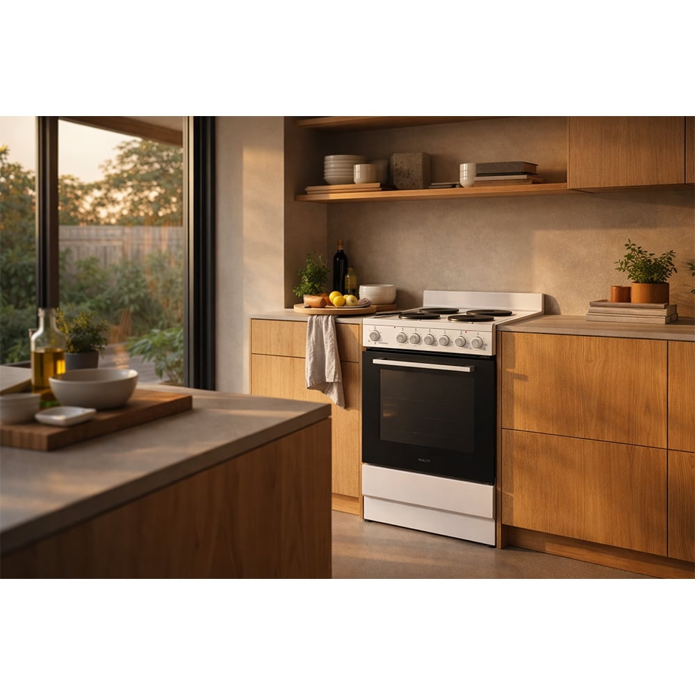 Inalto 54cm White Freestanding Oven with Electric Cooktop I54OSEW