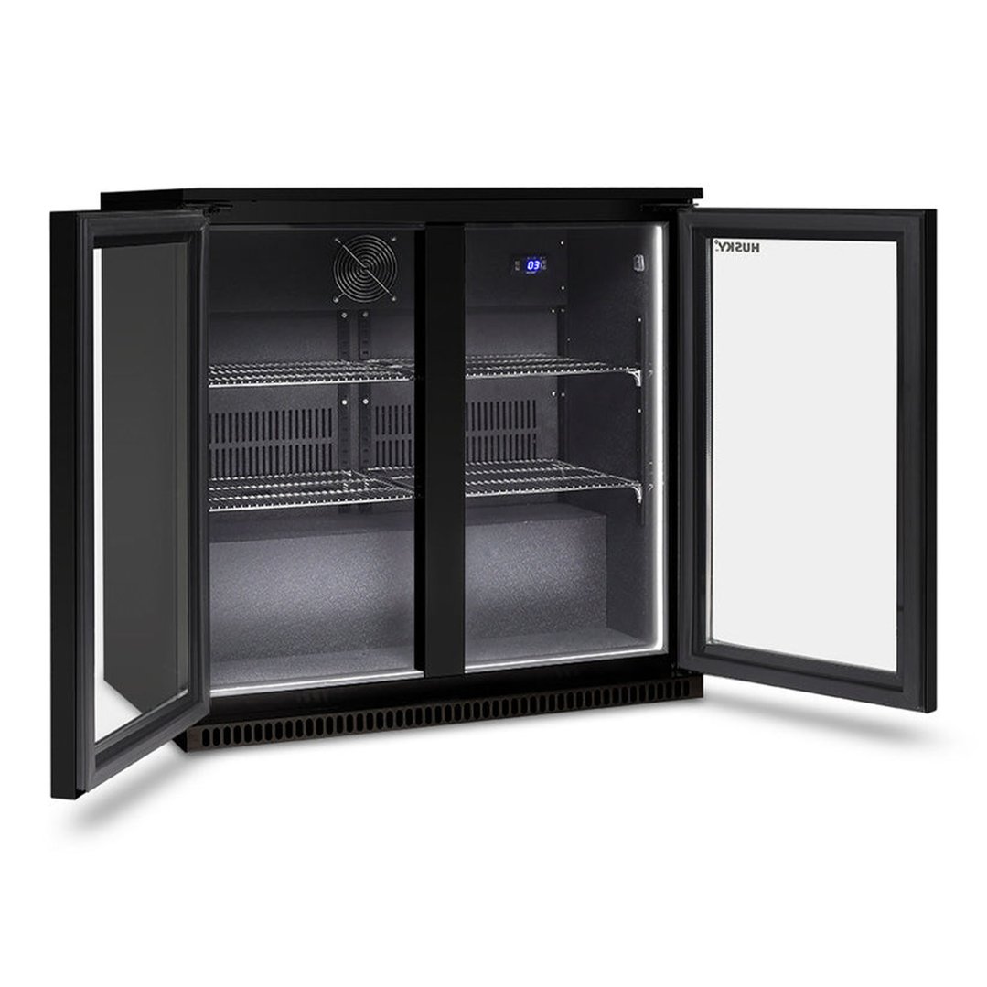 Husky 190L Alfresco Double Door Chiller in Black ALFC2BK840ELB
