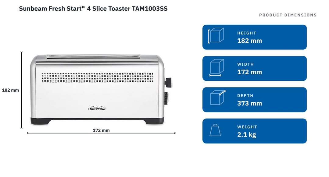 Sunbeam Fresh Start™ 4 Slice Toaster TAM1003SS