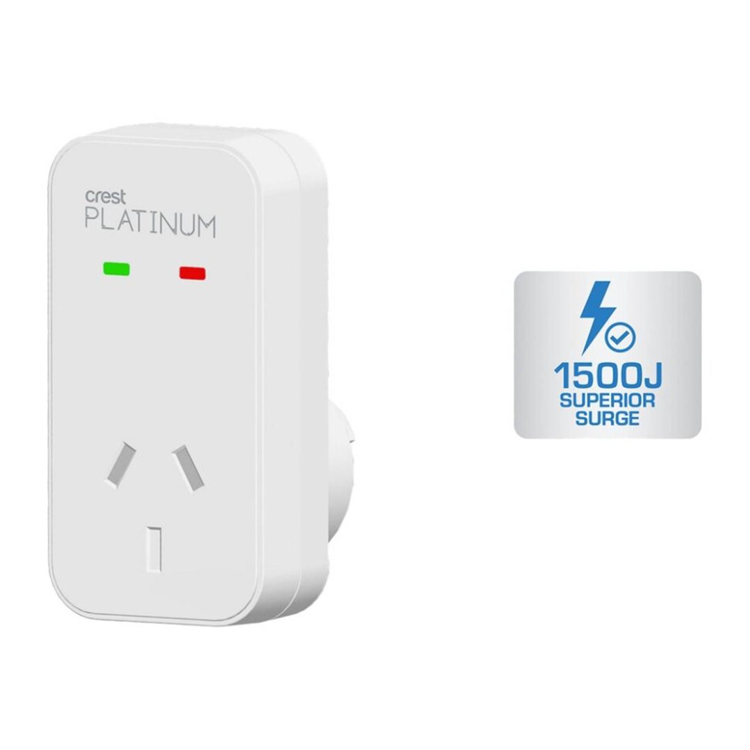 Crest Platinum Surge Protector 1 Socket Power Adaptor PWW14473