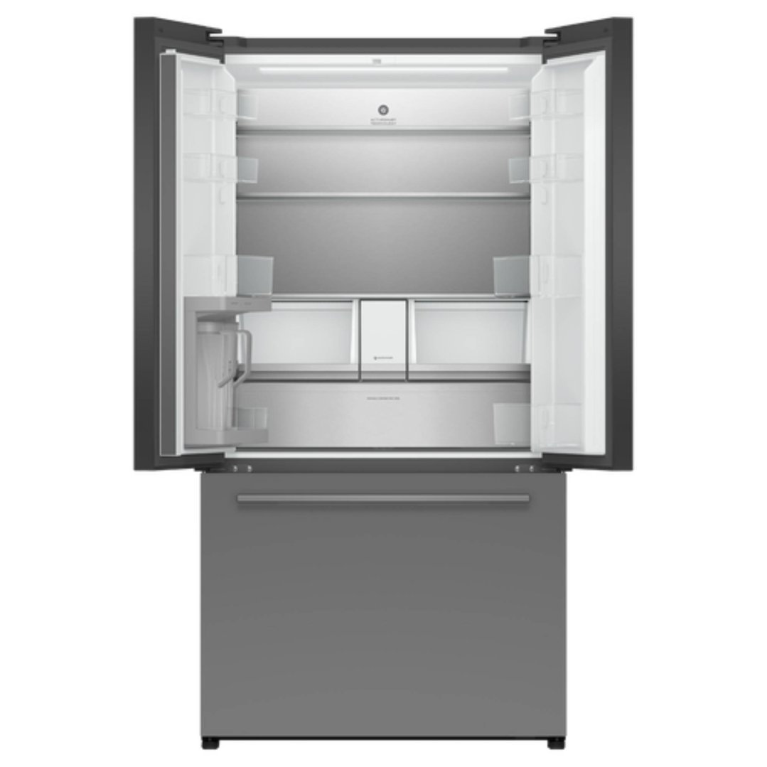 Fisher & Paykel 602L Series 7 French Door Refrigerator Freezer, Dual Ice Makers, Grey Glass RF600AMPVG1