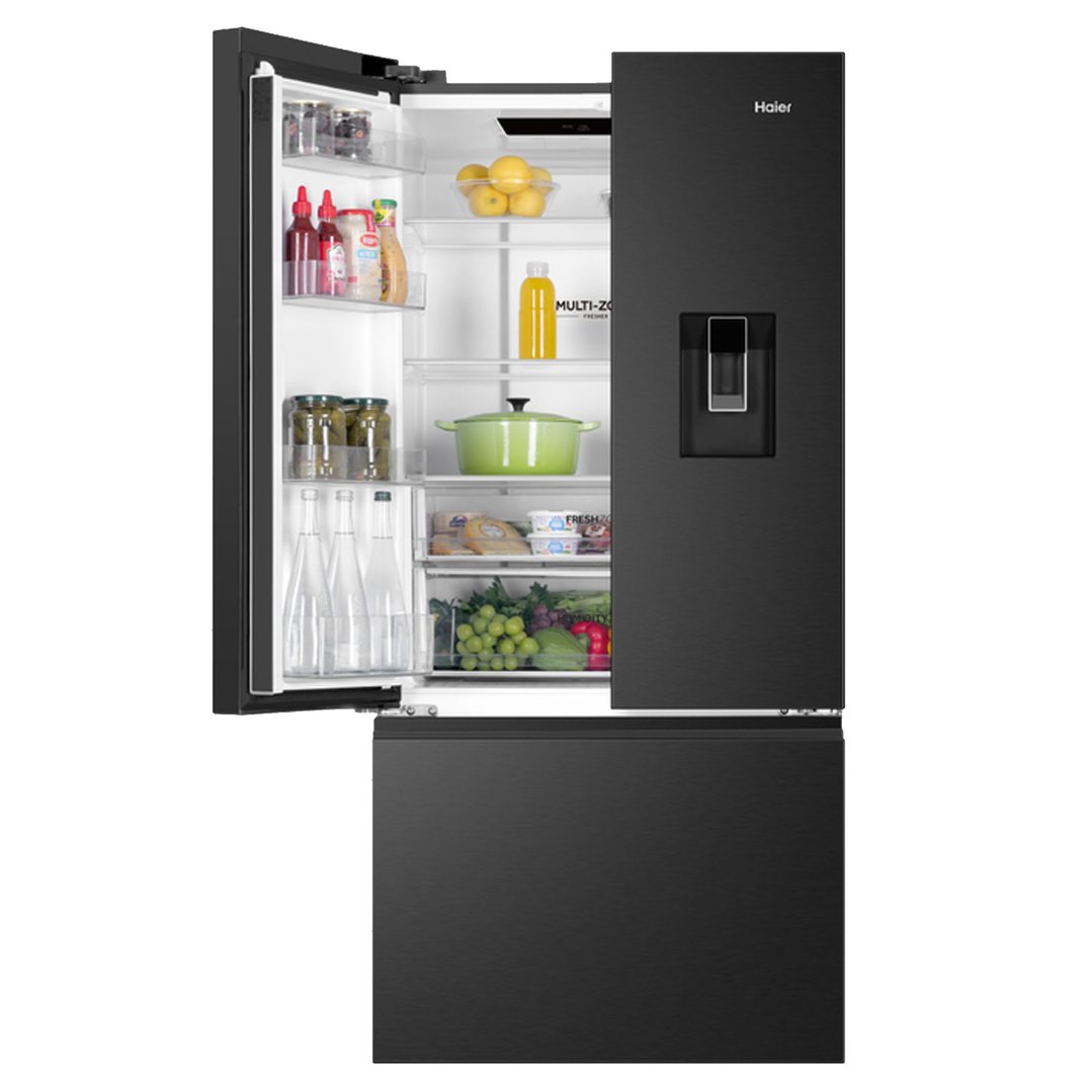 Haier 509L 500 Series French Door Refrigerator Freezer Black HRF510FHC