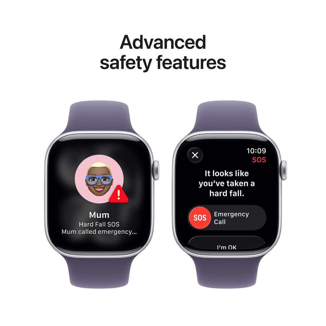 Apple Watch Series 11 46mm Silver Aluminium Case GPS Sport Band (M/L) (Purple Fog) MEVA4X/A