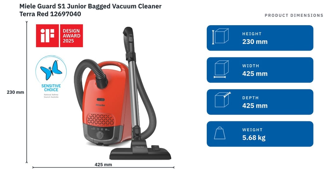 Miele Guard S1 Junior Bagged Vacuum Cleaner Terra Red 12697040
