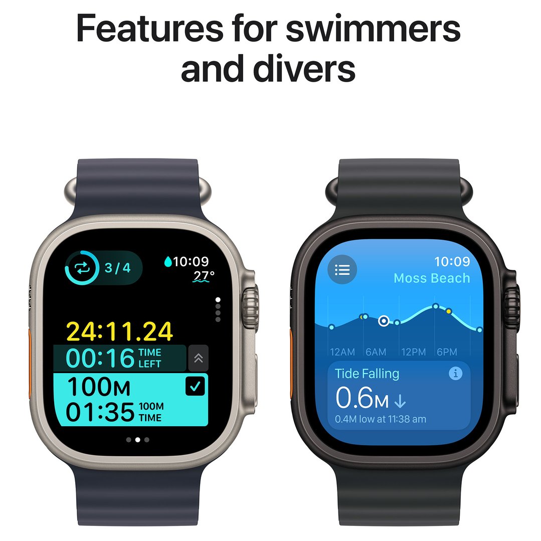 Apple Watch Ultra 2 49mm Natural Titanium Case GPS + Cellular Trail Loop (Blue) (M/L) MX4L3ZP/A