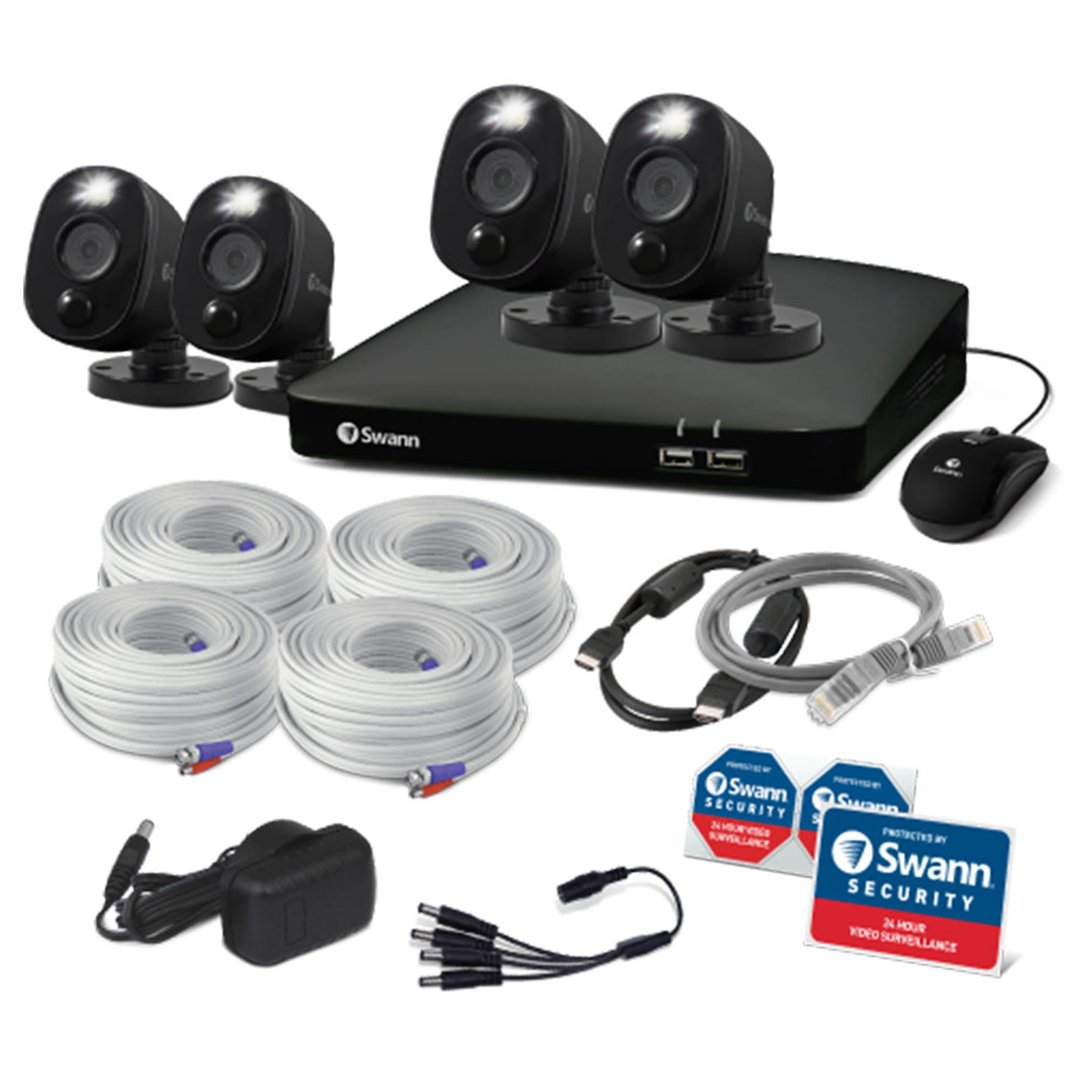 Swann 4 Camera 4 Channel 1080p Full HD DVR Spotlight Security System SWDVK-446804WL
