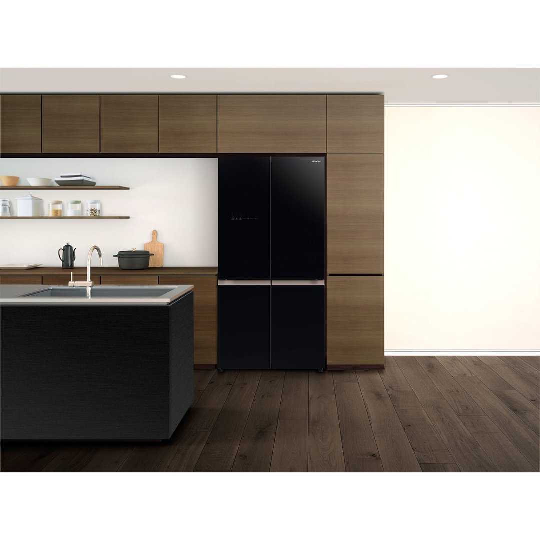 Hitachi 638L French Door Fridge - Black Glass RWB640VT0GBK