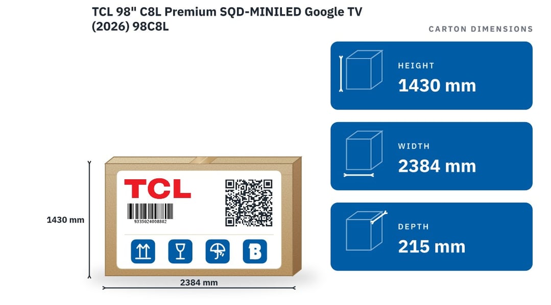 TCL 98" C8L Premium SQD-MINILED Google TV (2026) 98C8L