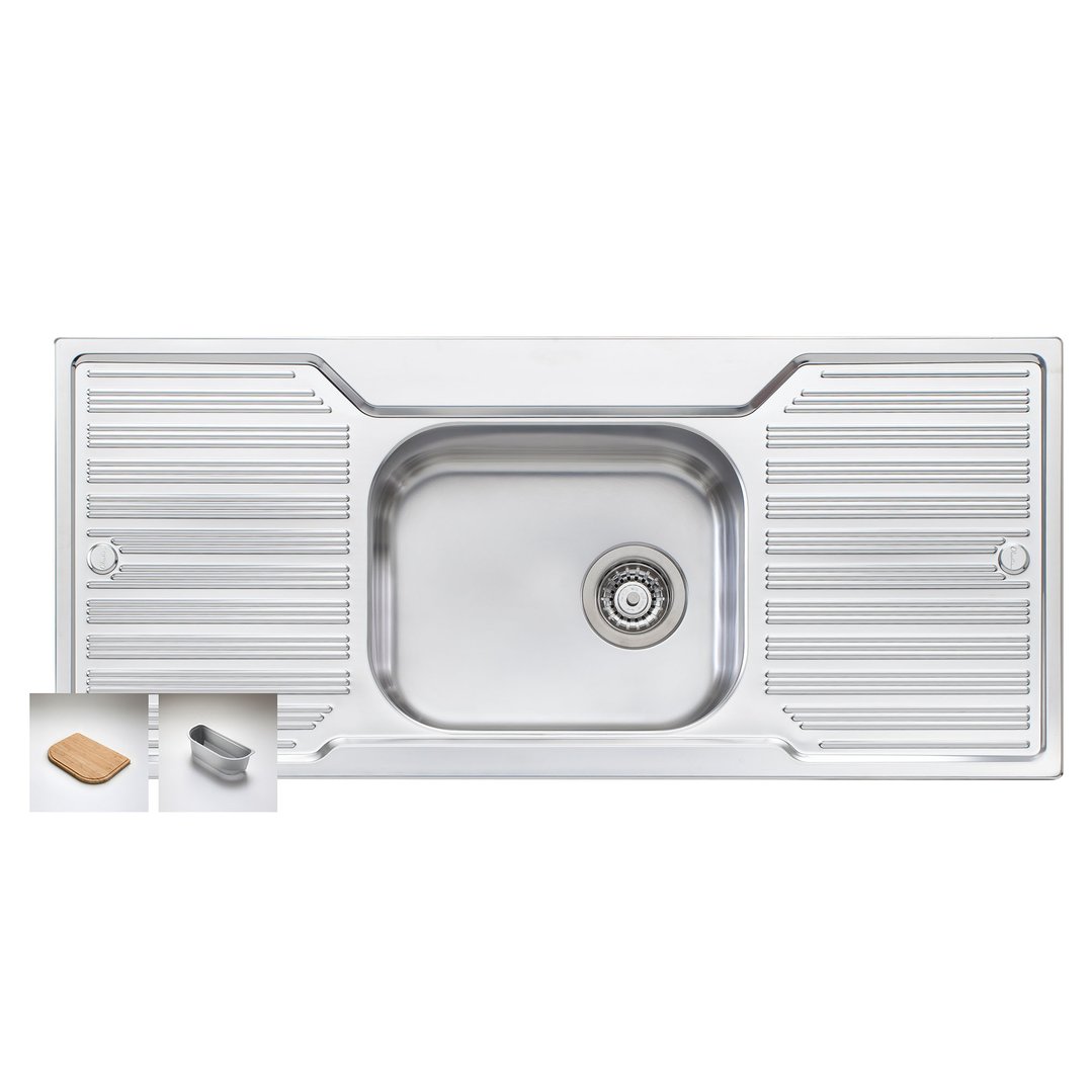 Oliveri Single Bowl with Double Drainer + AC15 / AC1820 DZ133