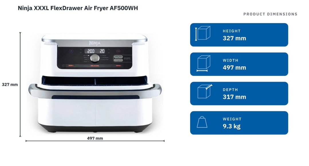 Ninja XXXL FlexDrawer Air Fryer AF500WH