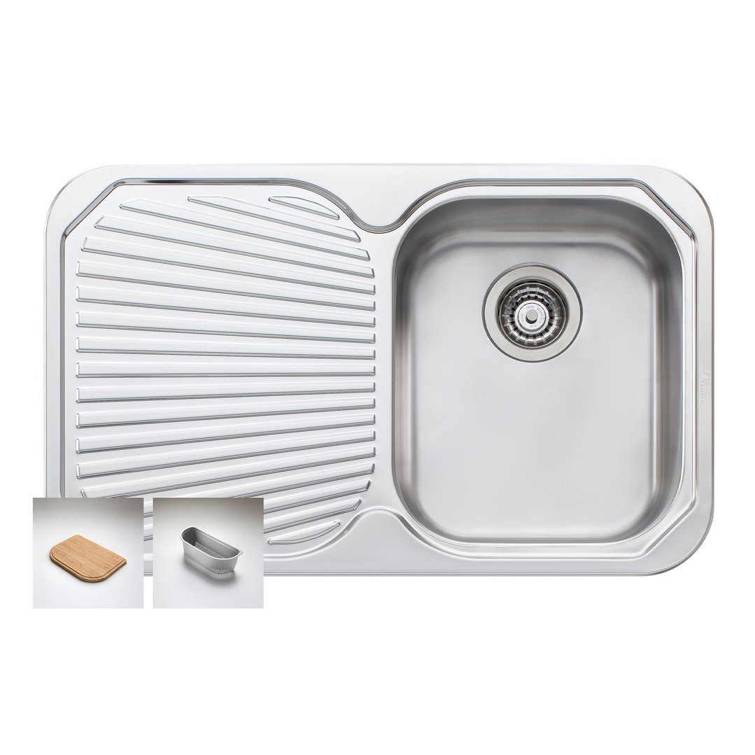 Oliveri Petite Single Right Hand Bowl Sink With Drainer PE322