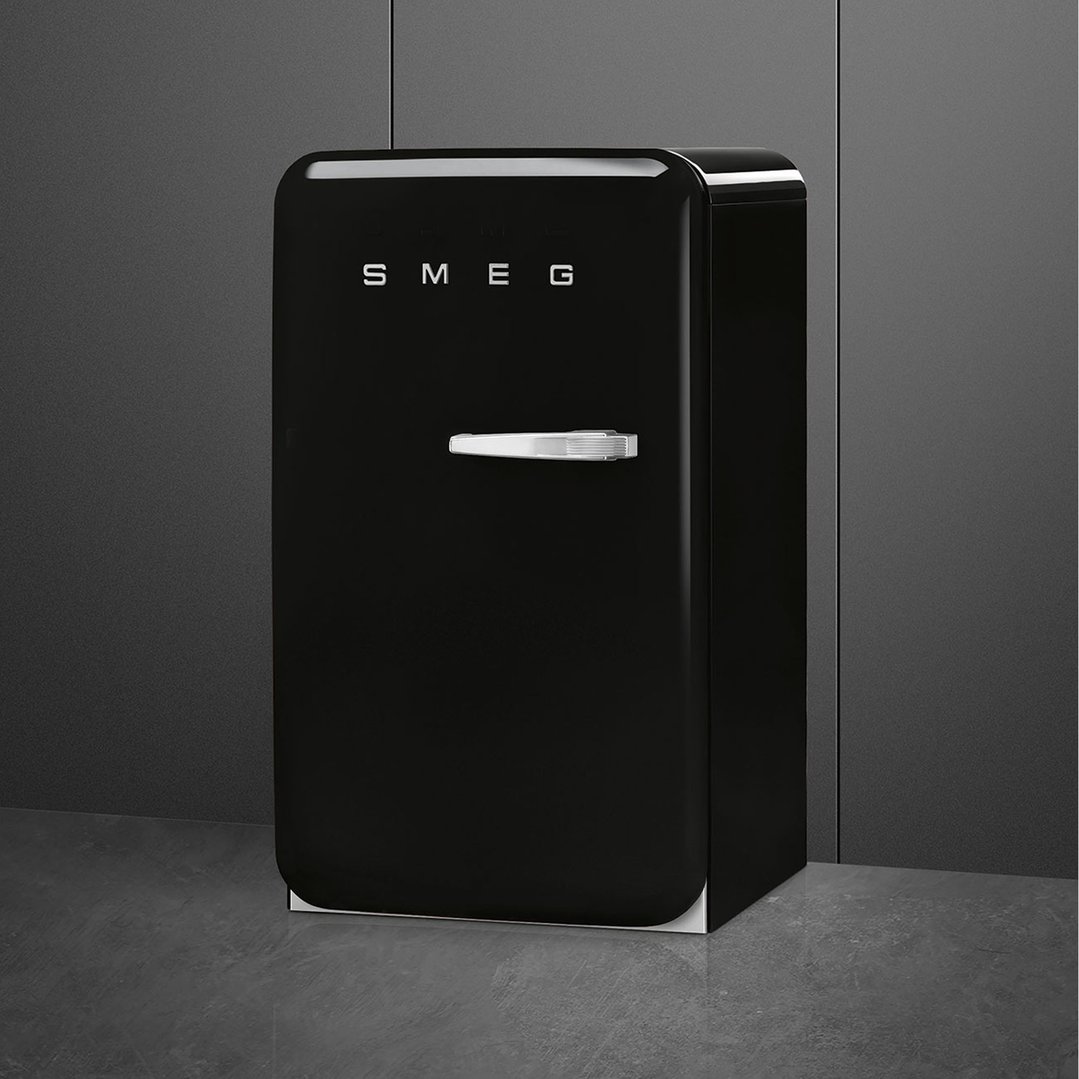 Smeg FAB 10 50's Style Retro Refrigerator, Happy Bar, Left Hand - Black FAB10HLBL5AU