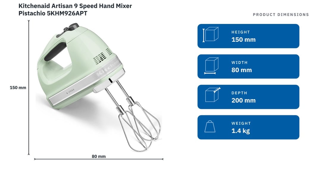 Kitchenaid Artisan 9 Speed Hand Mixer Pistachio 5KHM926APT